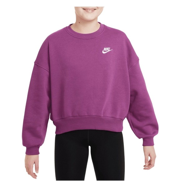 New Nike Kids' Oversized Fit Crewneck Sweatshirt Purple Extra Large XL $45 - Picture 2 of 10